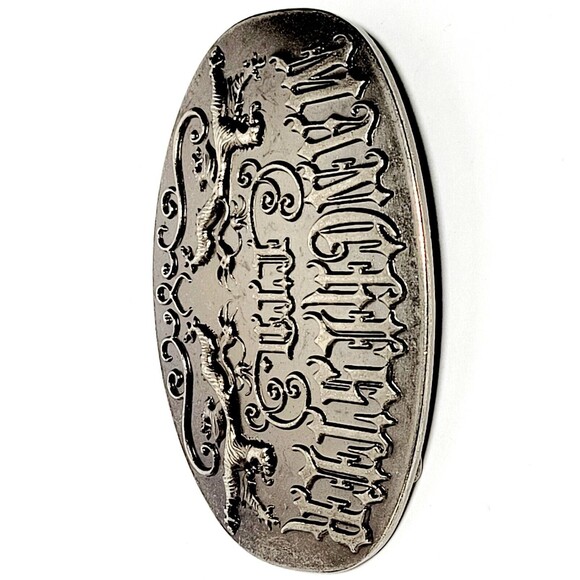 Manchester LTD Belt Buckle 4" Wide Name Spell Out & Lions Crest Scroll Work VGC! - Picture 4 of 10